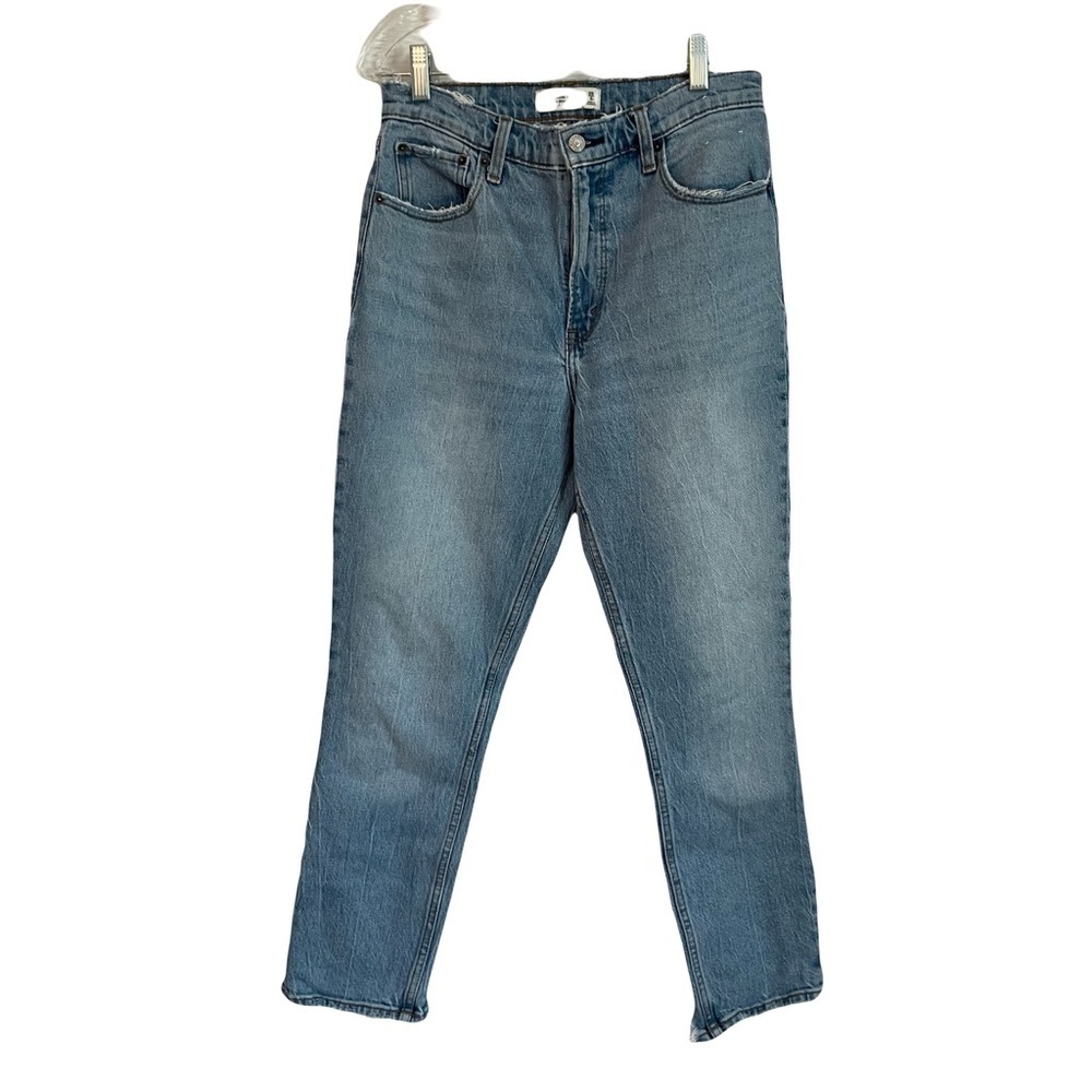 Abercrombie & Fitch The Skinny High Rise Jeans Light Wash Distressed Size 28/6r